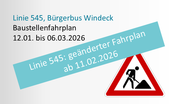 Hinweis Baustellenfahrplan