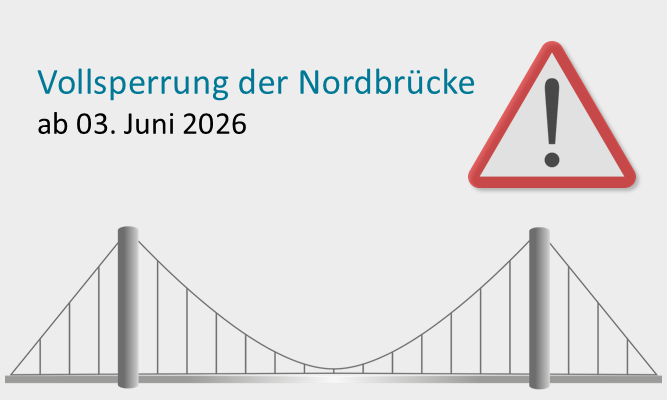 Brücke mit Hinweis