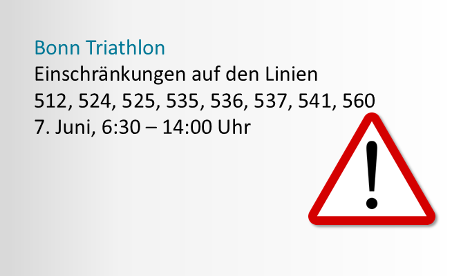 Hinweis Bonn Triathlon am 7. Juni