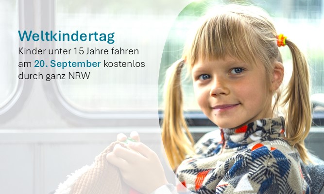 Mädchen mit Hinweis zum Weltkindertag