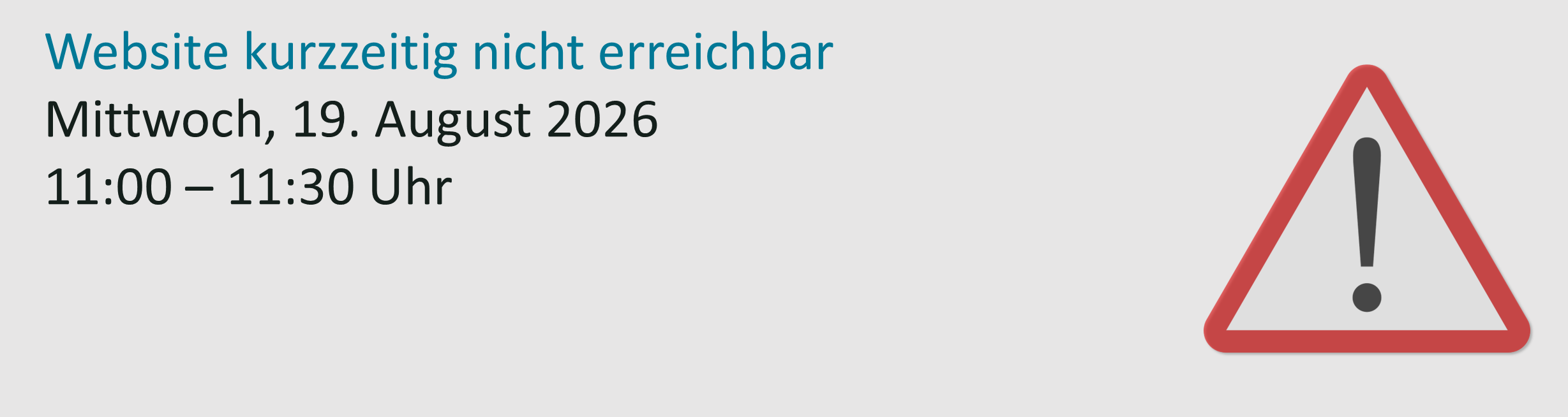 Hinweis Website nicht erreichbar 19.08.